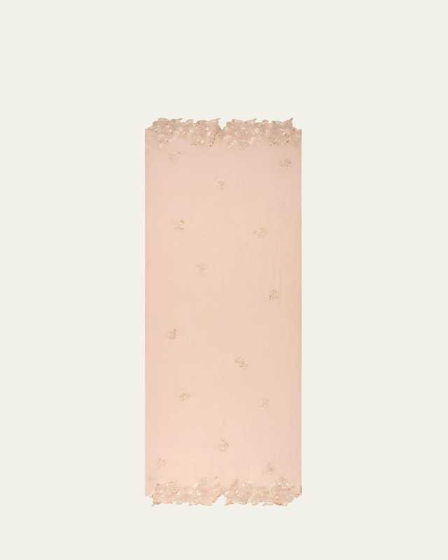 Lace Butterfly Applique Cashmere Blend Scarf